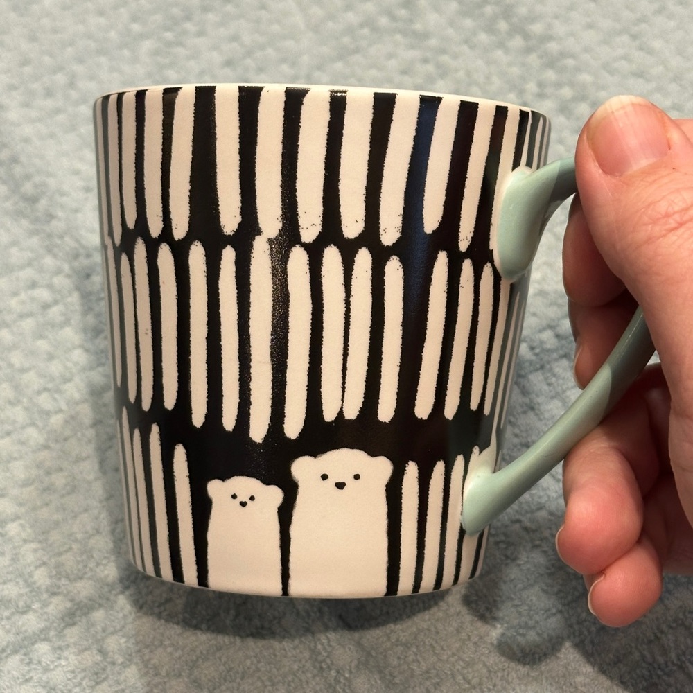 2016 Starbucks bears 12oz mug - black / white / mint